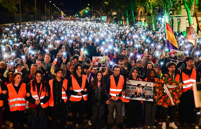 October 8, 2026, Madrid, Madrid, SPAIN: March in memory of Maricarmen, who died after being evicted from her home and became a symbol of the struggle for housing rights and against real-estate speculation. Madrid SPAIN - ZUMAz108 20261008_znp_z108_029 Copyright: xRichardxZubelzux