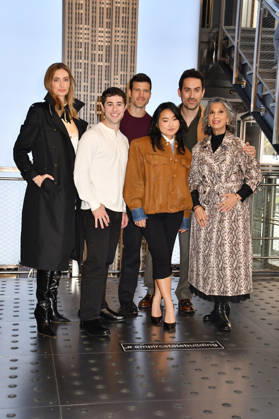 NEW YORK, NY- OCTOBER 8: Allegra Edwards, Jaren Lewison, Parker Young, Helen J. Shen, Ed Weeks and Rose Abdoo at the Empire State Building to Celebrate the Premiere of CBS New Series, Eternally Yours on October 8, 2026 in New York City. Credit: AdMedia New York City USA - ZUMAa123 20261008_zaa_a123_097 Copyright: xJohnxFyckex