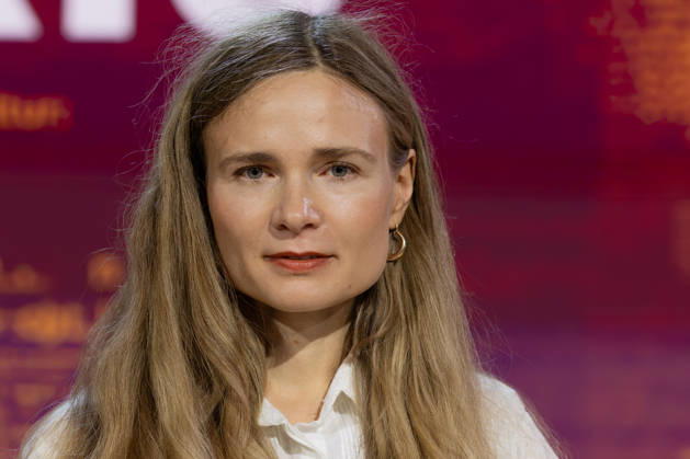 Frankfurt Book Fair 2026: Valeria Gordeev receives the 2026 aspekte Literature Prize for her book *The Cicada Emerges from Its Shiny Golden Shell*, Frankfurt am Main, Hesse, Germany, Exhibition Grounds