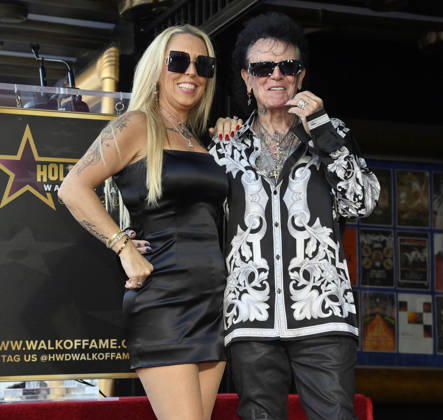 Russell Hitchcock of the rock duo Air Supply is joined by his wife Cari Hitchcock during an unveiling ceremony honoring the duo with the 2,859th star on the Hollywood Walk of Fame in Los Angeles on Thursday October 8, 2026. LAP20261008016 JIMxRUYMEN