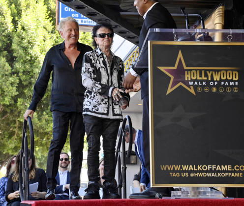 Graham Russel (L) and Russell Hitchcock of the rock duo Air Supply are introduced during an unveiling ceremony honoring them with the 2,859th star on the Hollywood Walk of Fame in Los Angeles on Thursday October 8, 2026. Looking on is David Foster (L) and Pat Sajak LAP2026100802 JIMxRUYMEN