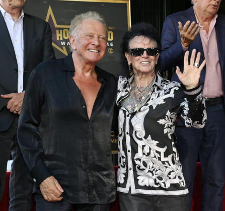 Graham Russel (L) and Russell Hitchcock of the rock duo Air Supply react during an unveiling ceremony honoring them with the 2,859th star on the Hollywood Walk of Fame in Los Angeles on Thursday October 8, 2026. LAP2026100803 JIMxRUYMEN
