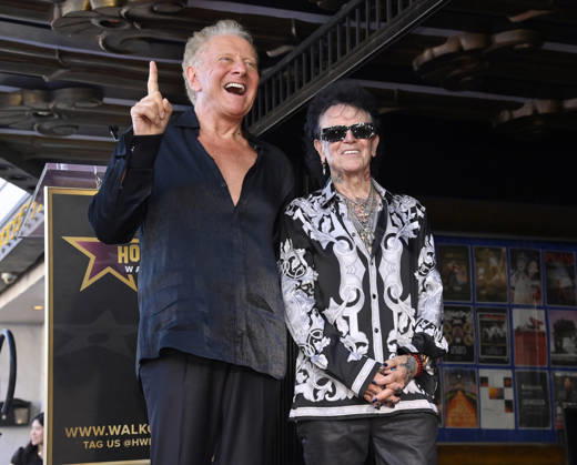 Graham Russell (L) and Russell Hitchcock of the rock duo Air Supply react during an unveiling ceremony honoring them with the 2,859th star on the Hollywood Walk of Fame in Los Angeles on Thursday October 8, 2026. LAP2026100806 JIMxRUYMEN