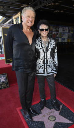 Graham Russell (L) and Russell Hitchcock of the rock duo Air Supply stand on their star during an unveiling ceremony honoring them with the 2,859th star on the Hollywood Walk of Fame in Los Angeles on Thursday October 8, 2026. LAP2026100826 JIMxRUYMEN