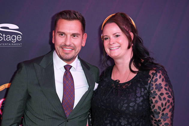 Chris Fleischhauer and Simone Wimmer of Hitradio Antenne 1 at the JULIA MUSICAL PREMIERE at the Stage Palladium Theater in Stuttgart on October 8, 2026