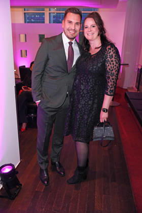 Chris Fleischhauer and Simone Wimmer from Hitradio Antenne 1 at the JULIA musical premiere at the Stage Palladium Theater in Stuttgart on October 8, 2026