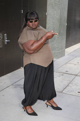 October 8, 2026, New York, New York, USA: GABOUREY SIDIBE arrives at ABC Studios New York USA - ZUMAh16_ 20261008_zaf_h16_037 Copyright: xDanxHerrickx