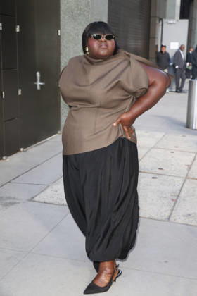 October 8, 2026, New York, New York, USA: GABOUREY SIDIBE arrives at ABC Studios New York USA - ZUMAh16_ 20261008_zaf_h16_038 Copyright: xDanxHerrickx
