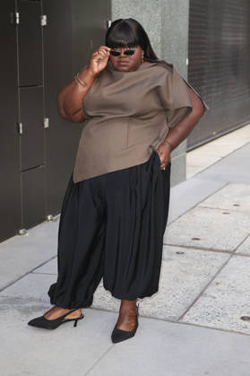 October 8, 2026, New York, New York, USA: GABOUREY SIDIBE arrives at ABC Studios New York USA - ZUMAh16_ 20261008_zaf_h16_035 Copyright: xDanxHerrickx