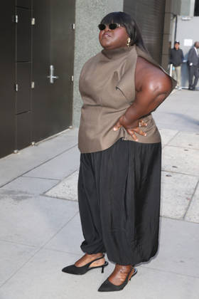 October 8, 2026, New York, New York, USA: GABOUREY SIDIBE arrives at ABC Studios New York USA - ZUMAh16_ 20261008_zaf_h16_041 Copyright: xDanxHerrickx