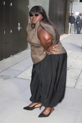 October 8, 2026, New York, New York, USA: GABOUREY SIDIBE arrives at ABC Studios New York USA - ZUMAh16_ 20261008_zaf_h16_040 Copyright: xDanxHerrickx