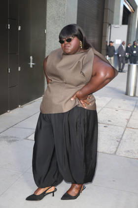 October 8, 2026, New York, New York, USA: GABOUREY SIDIBE arrives at ABC Studios New York USA - ZUMAh16_ 20261008_zaf_h16_043 Copyright: xDanxHerrickx