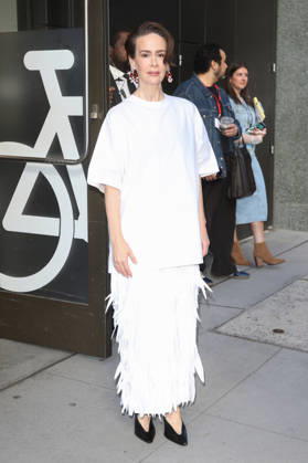 October 8, 2026, New York, New York, USA: SARAH PAULSON arrives at ABC Studios New York USA  - ZUMAh16_ 20261008_zaf_h16_059 Copyright: xDanxHerrickx