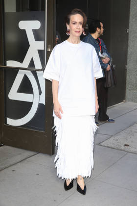 October 8, 2026, New York, New York, USA: SARAH PAULSON arrives at ABC Studios New York USA - ZUMAh16_ 20261008_zaf_h16_062 Copyright: xDanxHerrickx