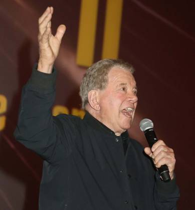October 8, 2026, New York, New York, USA: Actor WILLIAM SHATNER seen during the introduction for the New York All Media Premiere Screening of The Sixty-Year Mission - How Star Trek Changed Television and the World held at Regal Times Square Theaters. New York USA - ZUMAk03_ 20261008_zaf_k03_059 Copyright: xNancyxKaszermanx