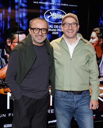 Exclusive - Minotaure Premiere - Paris Exclusive - Andrei Zviaguintsev and Evgueni Galperine attend the photocall for the premiere of The Minotaure held at the UGC Les Halles Cinema in Paris, France on October 8, 2026. Photo by David Boyer ABACAPRESS.COM Paris France  Copyright: xBoyerxDavid ABACAx