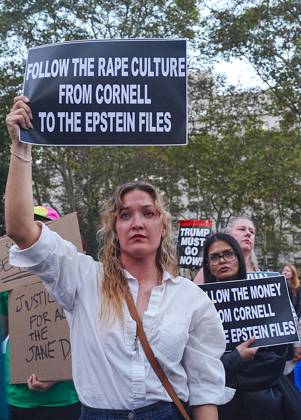 Stop sexual violence day of action rally takes place in Manhattan s Foley Square following Cornell lawsuit NEW YORK, UNITED STATES - OCTOBER 08: A Stop sexual violence day of action rally takes place in Foley Square, Manhattan, on Thursday, October 8, 2026, in the wake of Cornell University rape accusations in New York City, U.S. Selcuk Acar Anadolu New York United States. Editorial use only. Please get in touch for any other usage.  Copyright: x2026xAnadoluxSelcukxAcarx