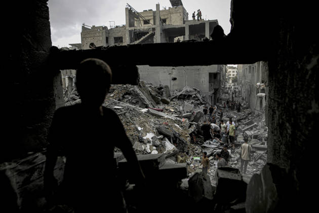 Israeli army continues its attacks on Gaza despite the ceasefire GAZA CITY, PALESTINE - OCTOBER 9: A general view of the destruction as Palestinian civilians and emergency responders search through the debris of damaged residential buildings following an Israeli military airstrike in the Sabra neighborhood, south of Gaza City, Palestine on October 9, 2026. Multiple dead and wounded, including women and children, were reported as rescue teams worked under severe resource shortages to extract survivors from beneath destroyed structures. Saeed M. M. T. Jaras Anadolu Gaza City Gaza. Editorial use only. Please get in touch for any other usage.  Copyright: x2026xAnadoluxSaeedxM.xM.xT.xJarasx