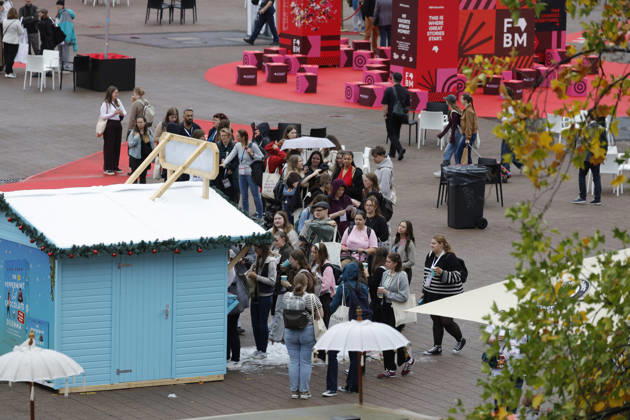Frankfurt Impressions 10 08 2026 The 78th Frankfurt Book Fair provides a stage for many things—here, a line of people waiting outside in Frankfurt am Main, Hesse, Germany