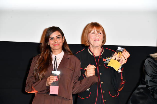 Collien Fernandes and Gisele Pelicot at the 2026 Brigitte Award ceremony at the Kino International in Berlin on October 8, 2026