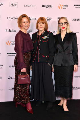 Julia Becker, Gisele Pelicot, and Susanna Riethmuller at the 2026 Brigitte Award ceremony at the Kino International in Berlin on October 8, 2026