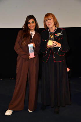 Collien Fernandes and Gisele Pelicot at the 2026 Brigitte Award ceremony at the Kino International in Berlin on October 8, 2026