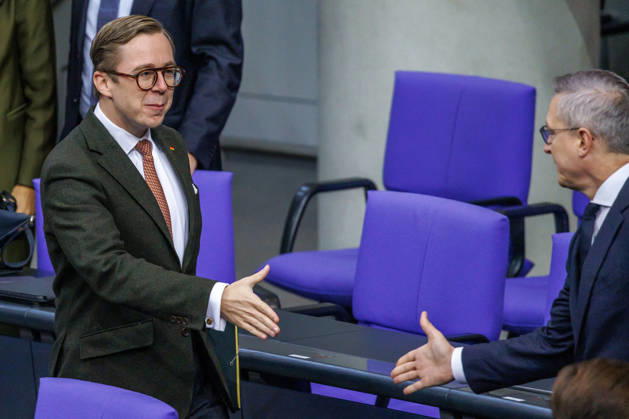 Bundestag: Philipp Amthor (CDU) and Karsten Wildberger (CDU), Federal Minister for Digital Affairs and State Modernization, at the German Bundestag on October 9, 2026, in Berlin, Berlin, Berlin, Germany, Bundestag
