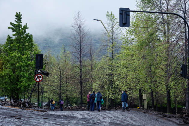 Santiago, October 9, 2026: Consequences of a mudslide that affected the area from San Carlos de Apoquindo to Los Dominicos in the Las Condes district, causing widespread damage and sweeping away vehicles and people. Diego Martin Aton, Chile, Aton 1198055 jpeg  Copyright: DIEGOxMARTIN ATONxCHILE