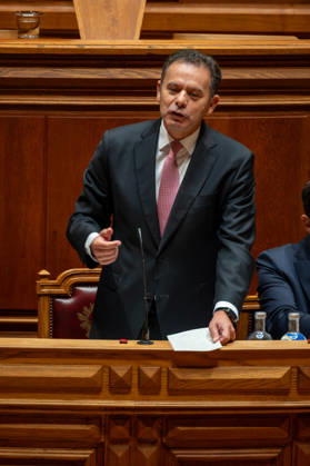 October 9, 2026, Lisbon, Lisbon, Portugal: Portuguese Prime Minister LUIS MONTENEGRO speaks and gestures while holding notes during a parliamentary debate at the Assembleia da Republica in Lisbon, Portugal, on October 9, 2026. The sitting includes fortnightly government-accountability questioning followed by a preparatory debate for the European Council. Lisbon Portugal - ZUMAr238 20261009_zip_r238_022 Copyright: xRicardoxRochax