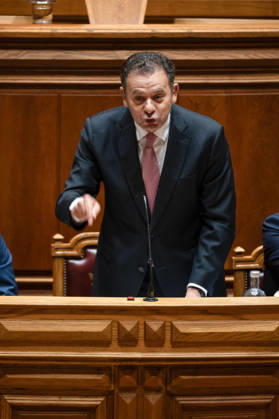 October 9, 2026, Lisbon, Lisbon, Portugal: Portuguese Prime Minister LUIS MONTENEGRO gestures while speaking during a parliamentary debate at the Assembleia da Republica in Lisbon, Portugal, on October 9, 2026. The sitting includes the fortnightly debate with the prime minister, followed by a preparatory debate for the European Council. Lisbon Portugal - ZUMAr238 20261009_zip_r238_030 Copyright: xRicardoxRochax