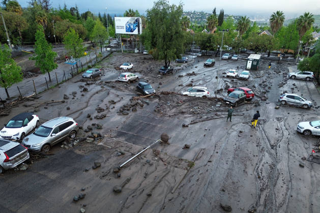 Santiago, October 9, 2026: Consequences of a mudslide that affected the area from San Carlos de Apoquindo to Los Dominicos in the Las Condes district, causing widespread damage and sweeping away vehicles and people. Diego Martin Aton, Chile, Aton 1198080 jpeg  Copyright: DIEGOxMARTIN ATONxCHILE