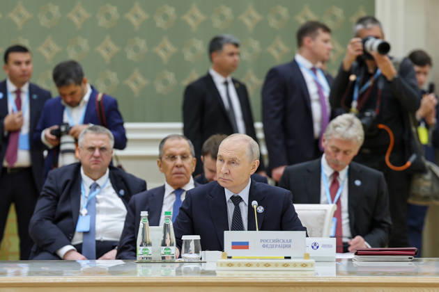 Commonwealth of Independent States Summit in Turkmenistan TURKMENBASHI, TURKMENISTAN - OCTOBER 09: (----EDITORIAL USE ONLY - MANDATORY CREDIT - IRANIAN PRESIDENCY HANDOUT - NO MARKETING NO ADVERTISING CAMPAIGNS - DISTRIBUTED AS A SERVICE TO CLIENTS----) Russian President Vladimir Putin attends the Commonwealth of Independent States Summit (CIS) in Turkmenbashi, Turkmenistan on October 09, 2026. Iranian Presidency Handout Anadolu Turkmenbashi Turkmenistan. Editorial use only. Please get in touch for any other usage. Copyright: x2026xAnadoluxIranianxPresidencyx xHandoutx
