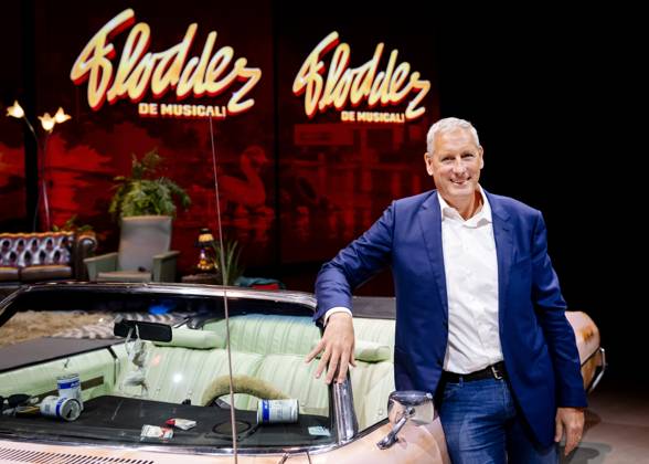BARNEVELD - Gert Verhulst during the presentation of the main cast of the musical Flodder at the Midden Nederland Hallen. The musical is produced by the Belgian production company Studio 100 and director Dick Maas, the creator of the original series and film. SEM VAN DER WAL ANP netherlands out - belgium out  Copyright: xx x571923387x originalFilename: 571923387