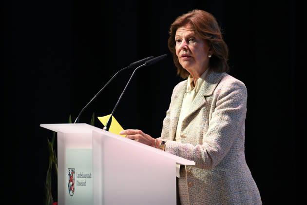 Ceremonial dedication of the new Luisen Gymnasium school building on October 9, 2026, in Düsseldorf: Her Majesty Queen Silvia of Sweden xRx