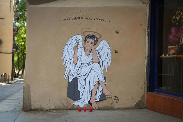 Maricarmen Forever, the new work by street artist TVBoy in Barcelona The work Maricarmen Forever by street artist TVBoy, as of October 9, 2026, in Barcelona, Catalonia, Spain. Street artist TVBoy has depicted Maricarmen with angel wings and a key in her hand, paying tribute to the elderly woman who was evicted from her apartment a few weeks ago following her death, with the phrase Maricarmen Forever OCTOBER 9, 2026 Barcelona Catalonia Barcelona Catalonia Spain Copyright: xDavidxZorrakinox 7831534