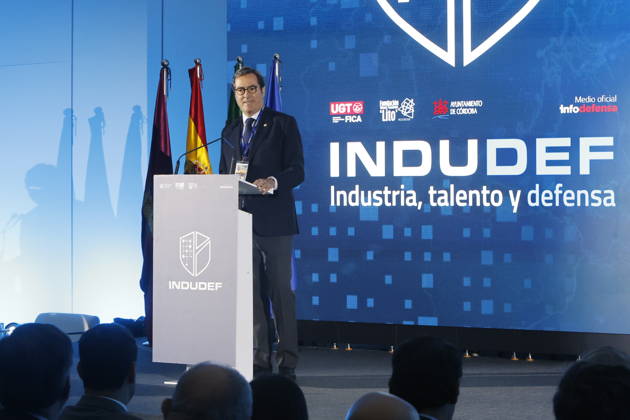 King Felipe VI Closes the Indudef 2026 Defense Industry Congress in Córdoba The president of the Spanish Confederation of Business Organizations (CEOE), Antonio Garamendi, speaks at the closing ceremony of the Indudef 2026 Defense Industry Congress on October 9, 2026, in Córdoba, Andalusia, Spain. Over the course of three days, Indudef has brought together companies involved in defense, technology, and innovation, in addition to panel discussions, professional meetings, and spaces designed to foster collaboration and networking. OCTOBER 9, 2026 Córdoba, Andalusia, Spain Córdoba, Andalusia, Spain Spain  Copyright: xMaderoxCuberox 7831698