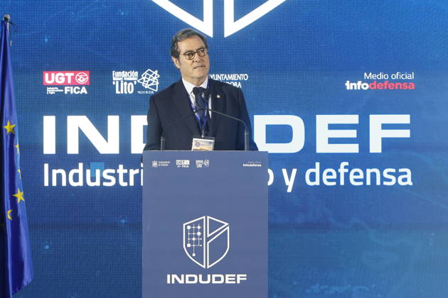 King Felipe VI Closes the Indudef 2026 Defense Industry Congress in Córdoba The president of the Spanish Confederation of Business Organizations (CEOE), Antonio Garamendi, speaks at the closing ceremony of the Indudef 2026 Defense Industry Congress on October 9, 2026, in Córdoba, Andalusia, Spain. Over the course of three days, Indudef has brought together companies involved in defense, technology, and innovation, in addition to panel discussions, professional meetings, and spaces designed to foster collaboration and networking. OCTOBER 9, 2026 Córdoba, Andalusia, Spain Córdoba, Andalusia, Spain Spain  Copyright: xMaderoxCuberox 7831699