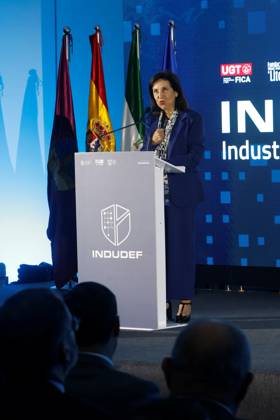 King Felipe VI Closes the Indudef 2026 Defense Industry Congress in Córdoba. Defense Minister, Margarita Robles, speaks at the closing ceremony of the Indudef 2026 Defense Industry Congress October 9, 2026, in Córdoba, Andalusia, Spain Over the course of three days, Indudef has brought together companies in the defense, technology, and innovation sectors, in addition to panel discussions, professional meetings, and spaces designed to foster collaboration and networking. OCTOBER 9, 2026 Córdoba, Andalusia, Spain Córdoba, Andalusia, Spain Spain  Copyright: xMaderoxCuberox 7831706