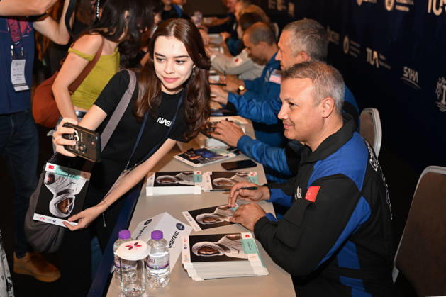 Astronauts meet visitors at autograph session during International Astronautical Congress ANTALYA, TURKIYE - OCTOBER 09: Astronauts from various countries meet visitors during an autograph session on Public Day of the 77th International Astronautical Congress (IAC 2026) at the NEST Congress Center in Antalya, Turkiye, on October 09, 2026. Organized by the International Astronautical Federation (IAF) under the coordination of the Ministry of Industry and Technology and hosted by the Turkish Space Agency (TUA) and SAHA Istanbul, the congress opens its doors to the public on its final day. Muhammed Abdullah Kurtar Anadolu Antalya Turkey. Editorial use only. Please get in touch for any other usage. Copyright: x2026xAnadoluxMuhammedxAbdullahxKurtarx