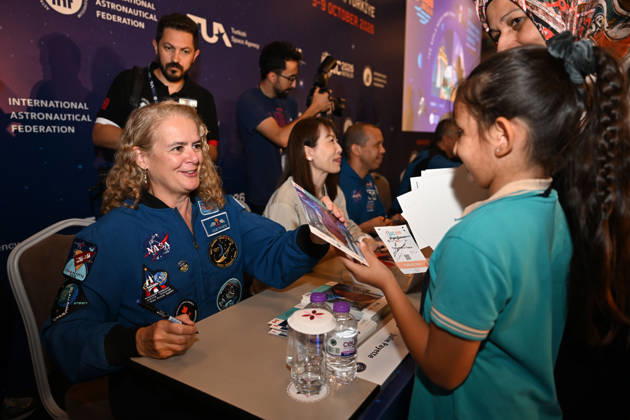 Astronauts meet visitors at autograph session during International Astronautical Congress ANTALYA, TURKIYE - OCTOBER 09: Astronauts from various countries meet visitors during an autograph session on Public Day of the 77th International Astronautical Congress (IAC 2026) at the NEST Congress Center in Antalya, Turkiye, on October 09, 2026. Organized by the International Astronautical Federation (IAF) under the coordination of the Ministry of Industry and Technology and hosted by the Turkish Space Agency (TUA) and SAHA Istanbul, the congress opens its doors to the public on its final day. Muhammed Abdullah Kurtar Anadolu Antalya Turkey. Editorial use only. Please get in touch for any other usage. Copyright: x2026xAnadoluxMuhammedxAbdullahxKurtarx