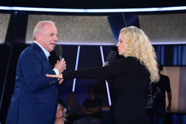 Hubertus Meyer Burckhardt and Barbara Schoeneberger during the NDR Talk Show on October 9, 2026, at NDR Studio Lokstedt in Hamburg, Germany; NDR Talk Show in Hamburg, Germany