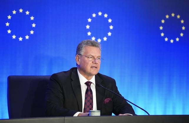 European commissioner for trade European Commissioner for Trade and Economic Security Maros Sefcovic holds a press conference in Beijing on Oct. 9, 2026. A14AA0005630543P