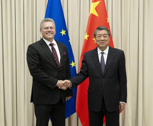 (261009) -- BEIJING, Oct. 9, 2026 -- Chinese Vice Premier He Lifeng, also a member of the Political Bureau of the Communist Party of China Central Committee, meets with European Commissioner for Trade and Economic Security Maros Sefcovic in Beijing, capital of China, Oct. 9, 2026. ) CHINA-BEIJING-HE LIFENG-EUROPEAN COMMISSIONER-MEETING (CN) TianxYu