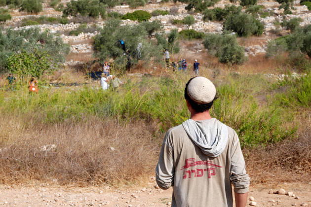 Clashes erupt between Israeli settlers and Palestinian farmers in West Bank RAMALLAH, WEST BANK - OCTOBER 9: Clashes break out between Israeli settlers, accompanied by Israeli soldiers, and Palestinian farmers harvesting olives in the town of Deir Ibzi, near Ramallah in West Bank, on October 9, 2026. The incident reportedly involved damage to olive crops and provocative actions by the settlers. Issam Rimawi Anadolu Ramallah West Bank. Editorial use only. Please get in touch for any other usage. Copyright: x2026xAnadoluxIssamxRimawix