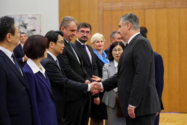 Croatian President Milanovic hosts South Korean parliament speaker Croatian President Zoran Milanovic hosted Cho Jeong-sik, Speaker of the National Assembly of the Republic of Korea, in Zagreb, Croatia on October 9, 2026. MatijaxHabljak PIXSELL