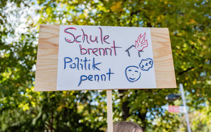 October 9, 2026: Protest Against the Headscarf Ban. Participants in the School on Fire demonstration—a school strike against the headscarf ban, but also against racism in general— sexism, and militarization in schools at Human Rights Square in Vienna, Austria Vienna Human Rights Square Vienna Austria