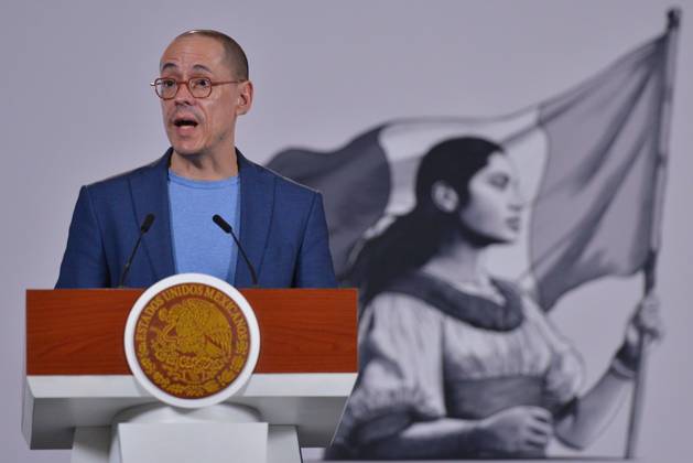 October 9, 2026: TO-45414-MEXICO , September 10, 2026. Jos& xe9; Antonio Merino, head of the Agency for Digital Transformation and Telecommunications, spoke about sanctions against public servants and national policy during the "People& 039;s Conference" at the National Palace in Mexico City. Clasos.com.mx - ZUMAcs4_ 20261009_faa_cs4_017 Copyright: xJavierxLiraxOterox