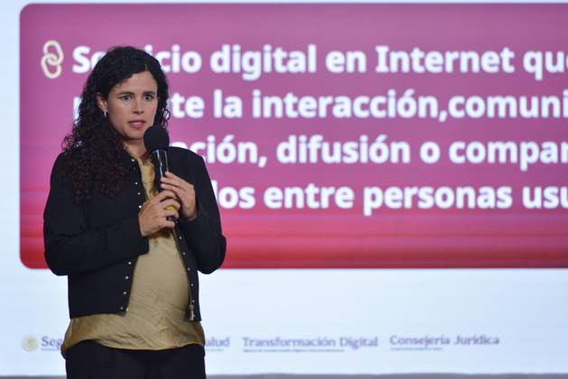 October 9, 2026: TO-45414-MEXICO , September 10, 2026. Luisa Mar& xed;a Alcalde, Legal Counsel to the Mexican Federal Executive, spoke about digital laws and national policy during the "People& 039;s Conference" at the National Palace in Mexico City. Clasos.com.mx.  - ZUMAcs4_ 20261009_faa_cs4_047 Copyright: xJavierxLiraxOterox