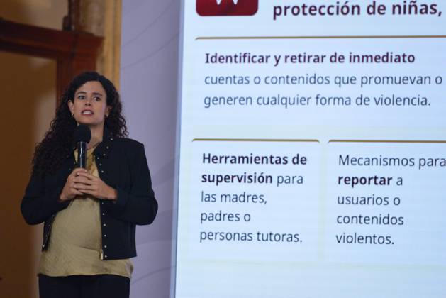 October 9, 2026: TO-45414-MEXICO , September 10, 2026. Luisa Mar& xed;a Alcalde, Legal Counsel to the Mexican Federal Executive, spoke about digital laws and national policy during the "People& 039;s Conference" at the National Palace in Mexico City. Clasos.com.mx.  - ZUMAcs4_ 20261009_faa_cs4_056 Copyright: xJavierxLiraxOterox