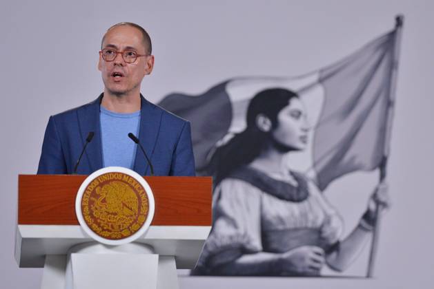 October 9, 2026: TO-45414-MEXICO , September 10, 2026. Jos& xe9; Antonio Merino, head of the Agency for Digital Transformation and Telecommunications, spoke about sanctions against public servants and national policy during the "People& 039;s Conference" at the National Palace in Mexico City. Clasos.com.mx - ZUMAcs4_ 20261009_faa_cs4_046 Copyright: xJavierxLiraxOterox